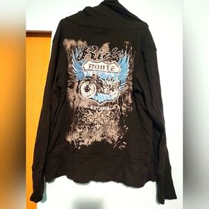 Black lightweight ribbed zip up hoodie